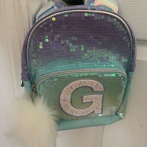 Justice for girls Initial “G” mini backpack new with tags